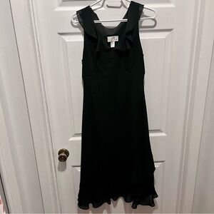 Lori Ann Montreal vintage Dress black cocktail maxi v neck medium 10 women